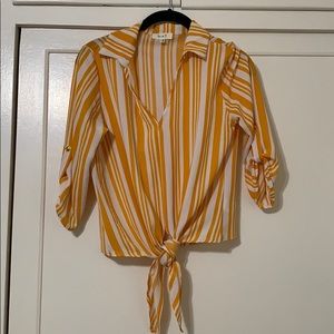 Yellow and white blouse